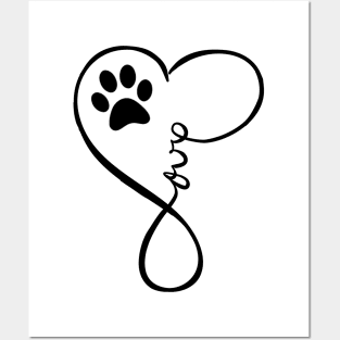 Dog Heart Love Paws Cute Cats Animals Symbol Protect Vegan Posters and Art